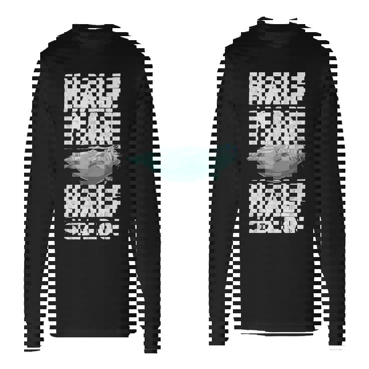 Demi-Homme Lion De Mer Drôle Animal De L'océan T-shirt à manches