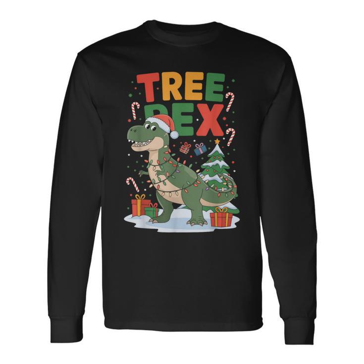 Dinosaur Christmas Jumper Xmas Tree Rex Pyjama Langarmshirts Geschenkideen