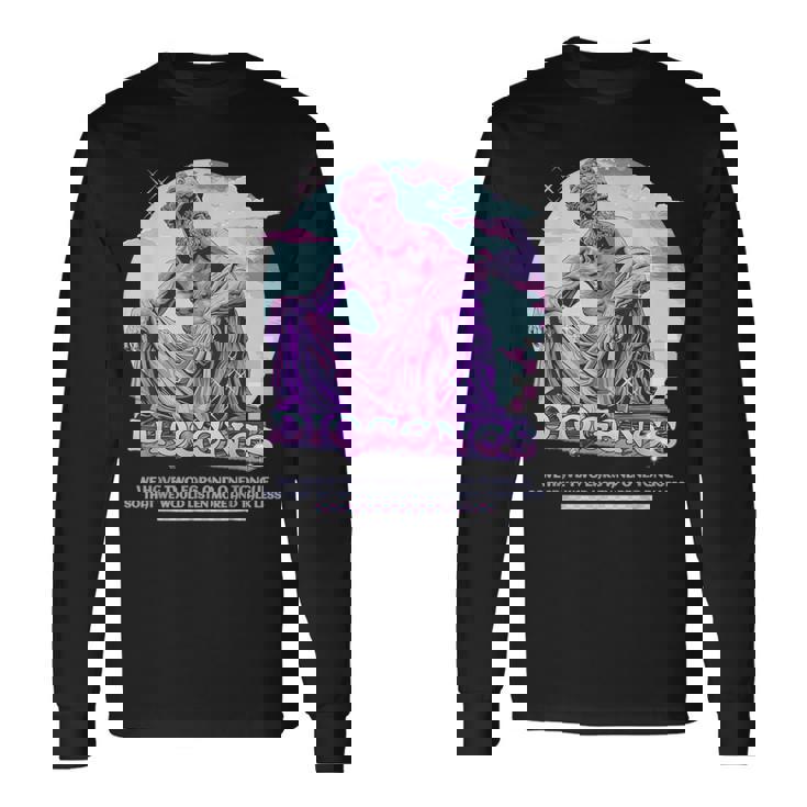 Diógenes Y2k Pastel Estética Estoica Cita Divertido Estoicismo Camiseta de manga larga