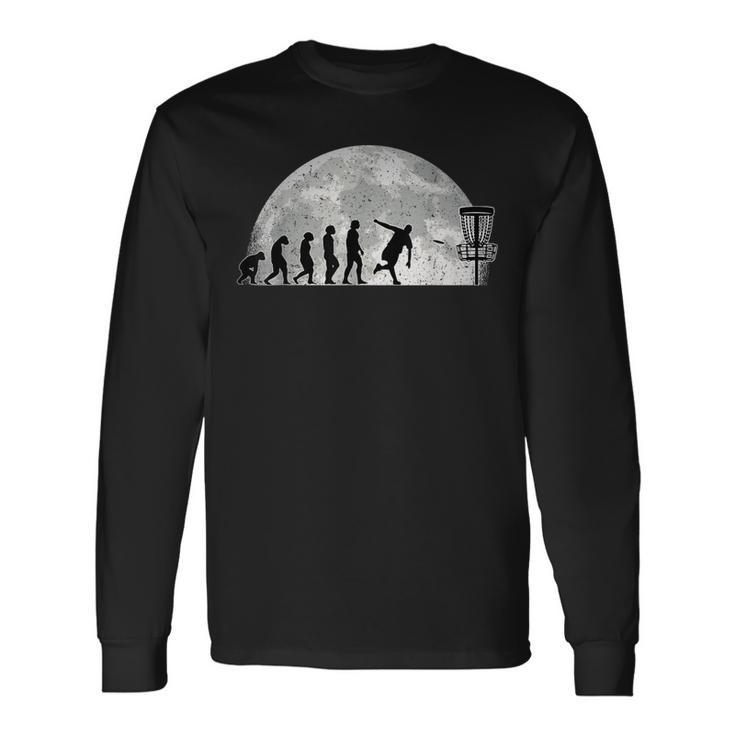 Discgolf Evolution Moon Throwing Disc Golf Disc Langarmshirts Geschenkideen