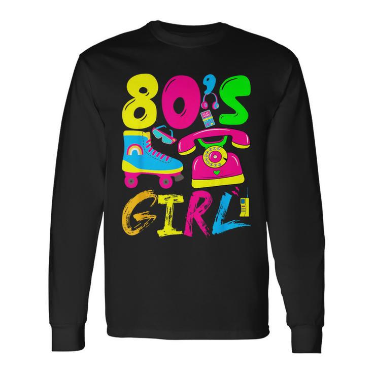 Disfraz De Los Años 80 Para Niña De Los Años 80 Camiseta de manga larga