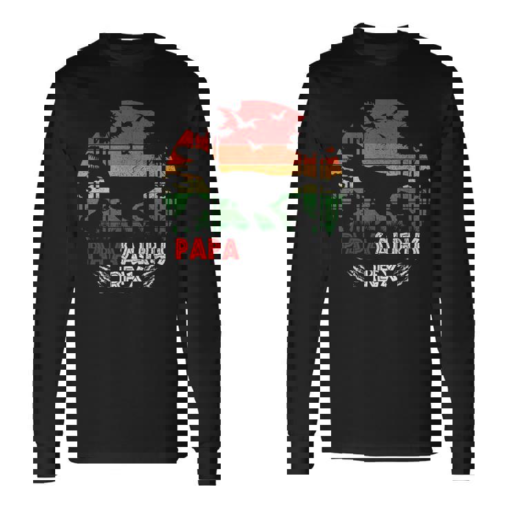 Divertido Papasaurus Dinosaurios Amante Del Día Del Padre Dinosaurios Camiseta de manga larga