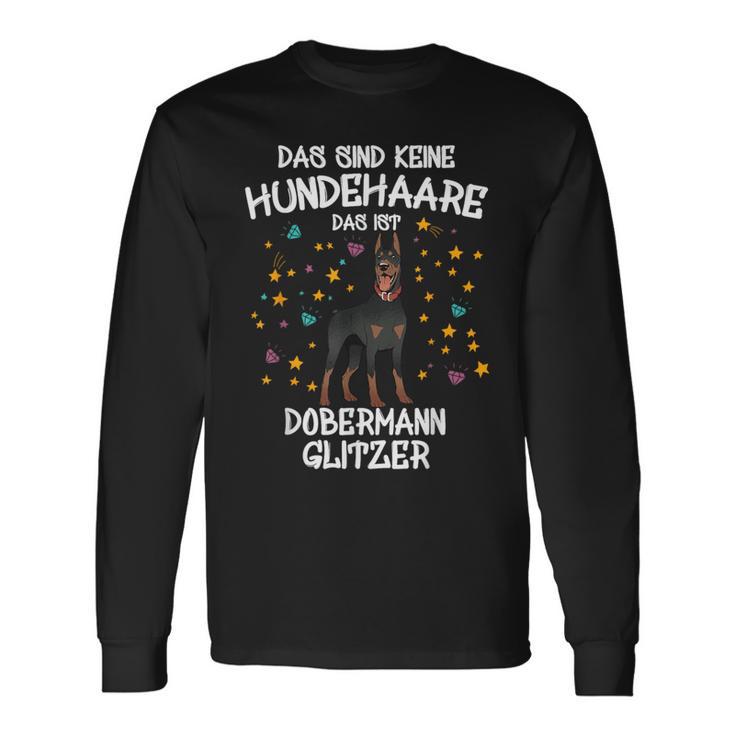 Dobermann Glitter Dog Holder Idea Dobi Dogs Fun Langarmshirts Geschenkideen