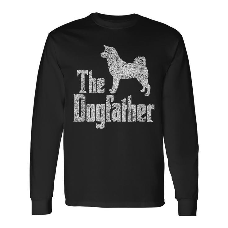 The Dogfather Akita Inu Dog Silhouette Langarmshirts Geschenkideen