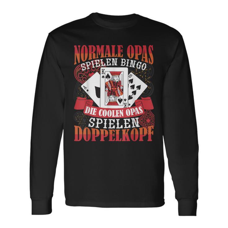 Double Head Grandpa Normal Grandpa Playing Bingo Langarmshirts Geschenkideen