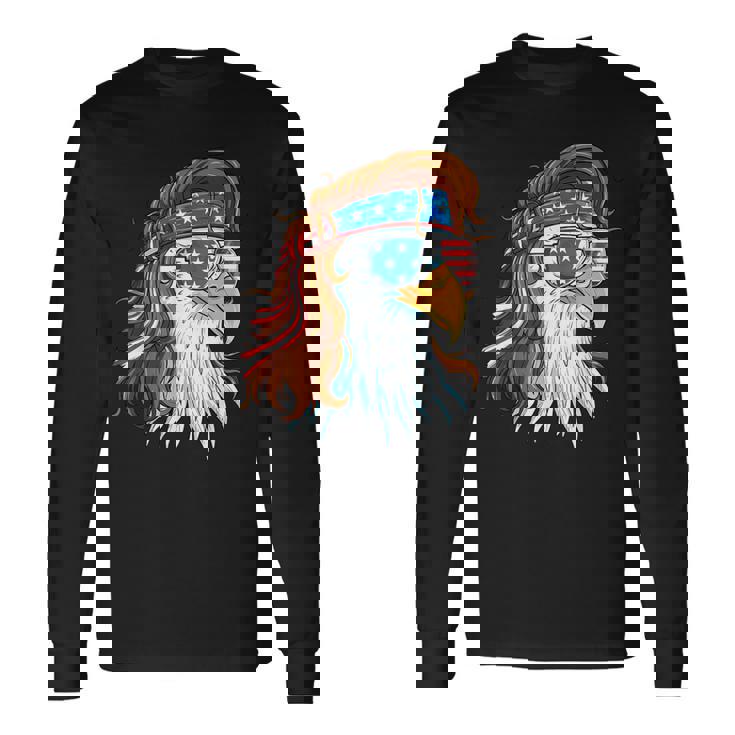 Eagle 4th Of July American Flag 4th July Mullet Patriotic Long Sleeve T-Shirt