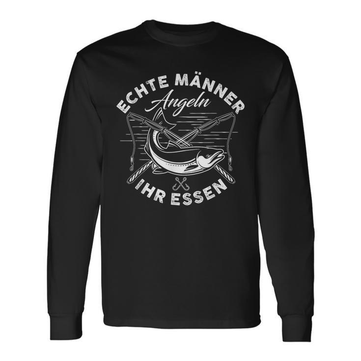 Echte Männer Angeln Ihr Essen Langarmshirts Geschenkideen