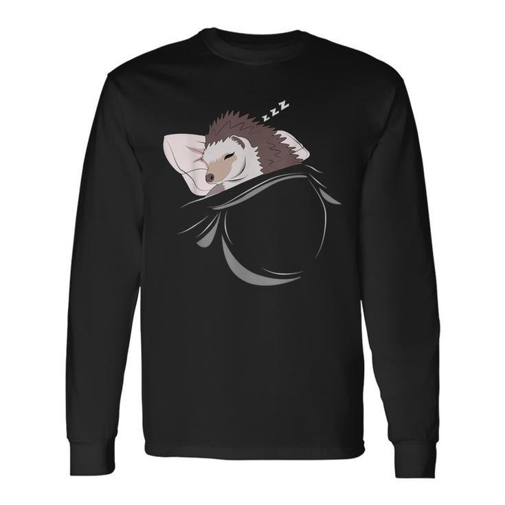 Erizo Dormir Siesta Pijama Regalo Erizo Camiseta de manga larga