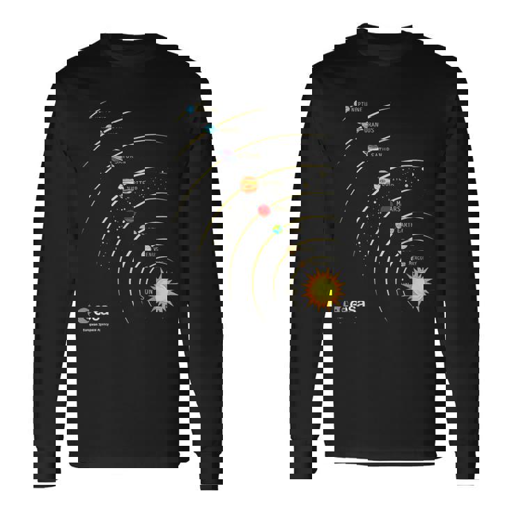 Esa Sistema Solar Planetas Sol Orbita Camiseta de manga larga
