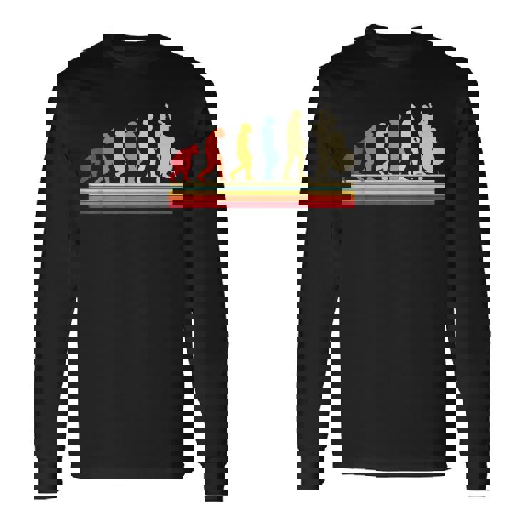 Evolución Del Hombre Contrabajo Música Retrointage Bajista Camiseta de manga larga