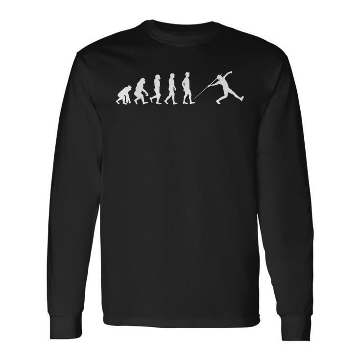 Evolution Spear Throw Athlete Spear Javelin Langarmshirts Geschenkideen