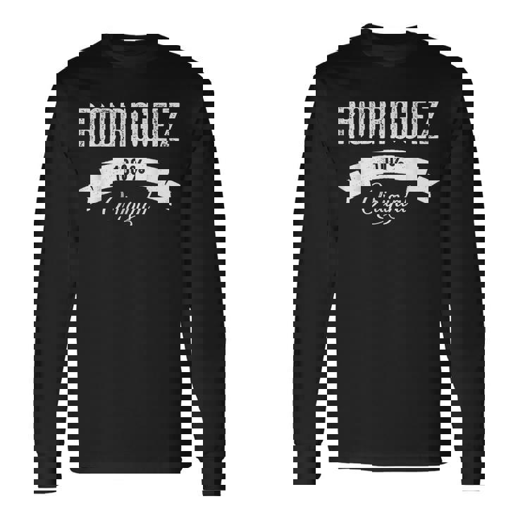 Familia Apellido Rodriguez Reunion Apellido Etiqueta Camiseta de manga larga