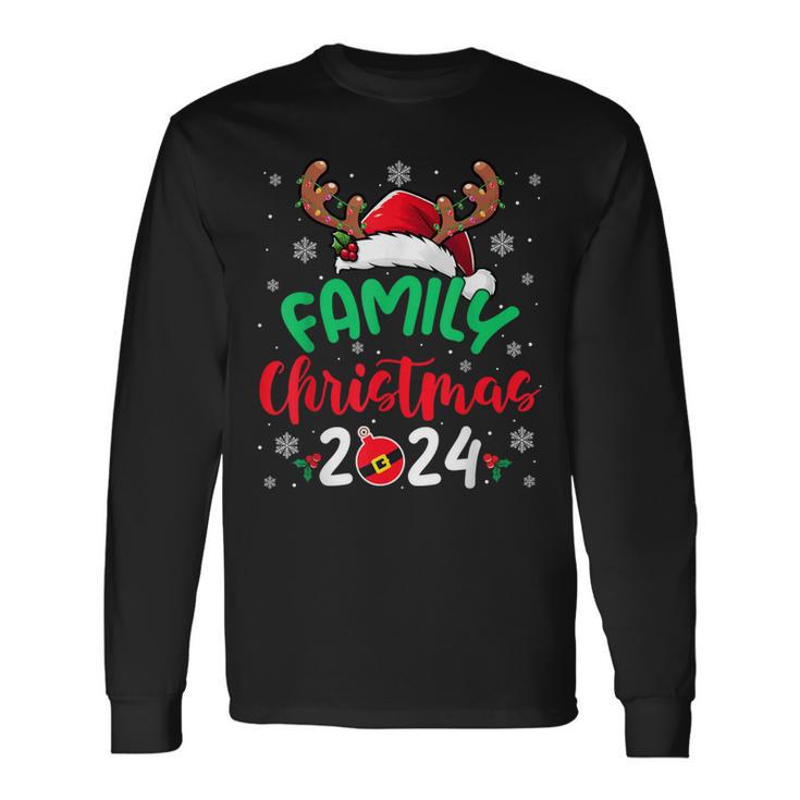 Family Christmas 2024 Santa Reindeer Matching Family Group Langarmshirts Geschenkideen