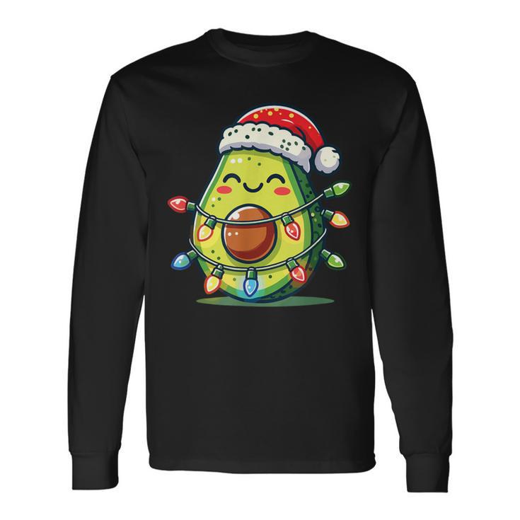 Festive Avocado Santa Christmas Lighting Langarmshirts Geschenkideen