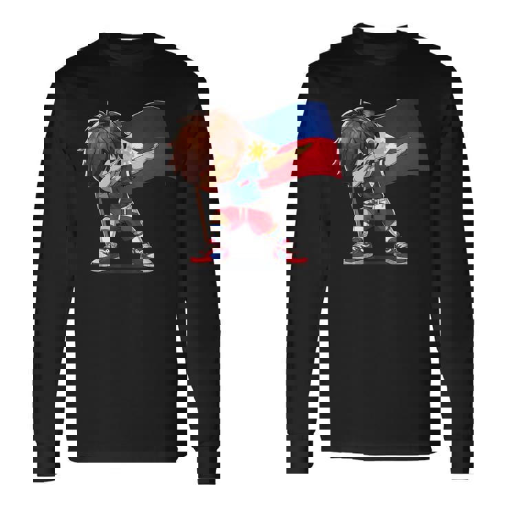Filipino Dabbing Boy Philippines Flag Pinoy Boy Dab Long Sleeve T-Shirt