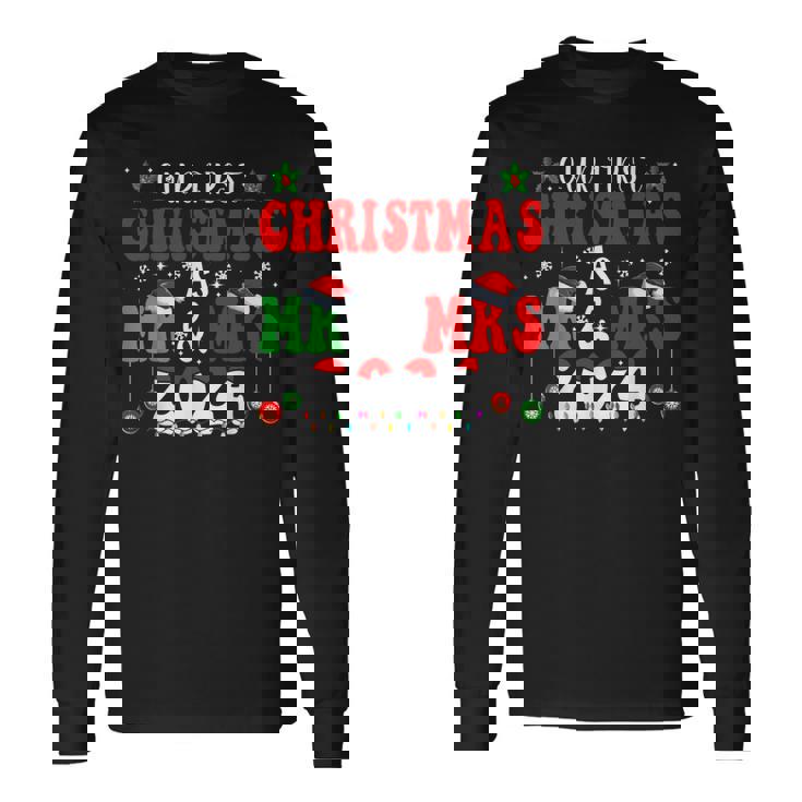 Our First Christmas As Mr And Mrs Married Couple Pajamas Long Sleeve T-Shirt Gifts ideas