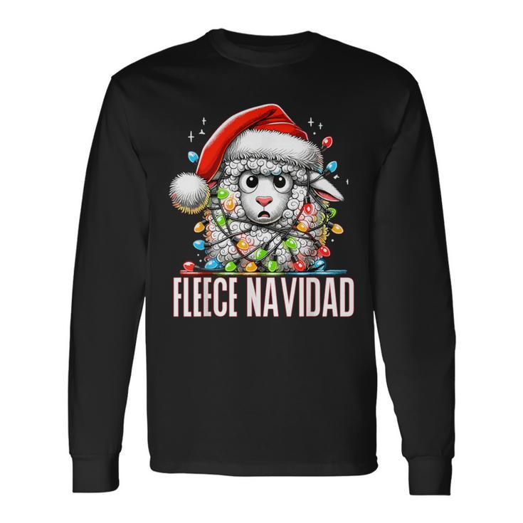 Fleece Navidad Feliz Navidad Sheep Christmas Langarmshirts Geschenkideen