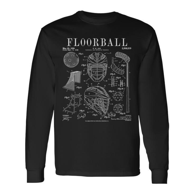 Floorball Player Stick Goalie Sportintage Lacquer Print S Langarmshirts Geschenkideen