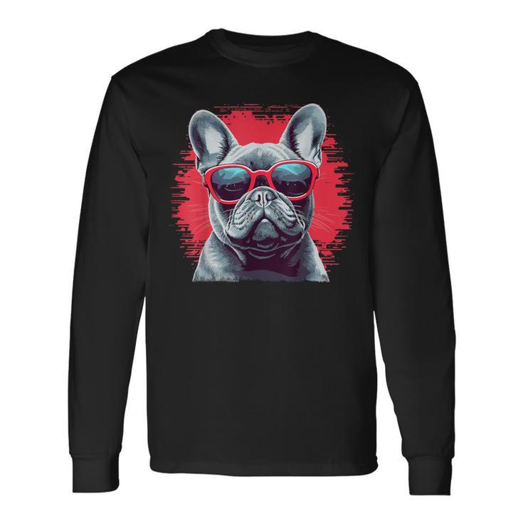 French Bulldog With Sunglasses Langarmshirts Geschenkideen