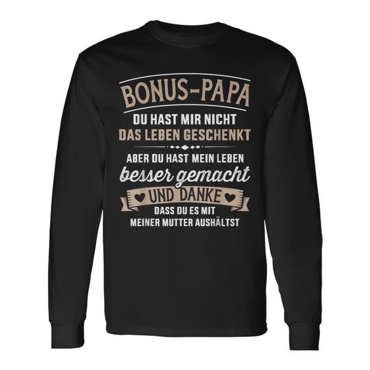 Bonus Dad Stepfather Saying Father's Day Christmas Langarmshirts Geschenkideen