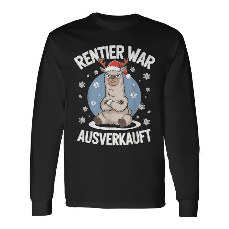 Christmas Lama Reindeer Was Out Sold Out Langarmshirts Geschenkideen