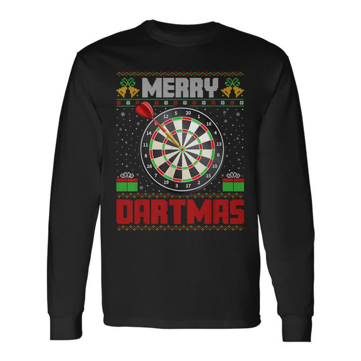 Dart Game Merry Dartmas Xmas Santa Ugly Dart's Christmas Langarmshirts Geschenkideen