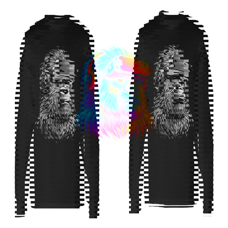 Gorilla Vr Playing Tag Boys Adult Gorilla Vr Gamer Long Sleeve T-Shirt