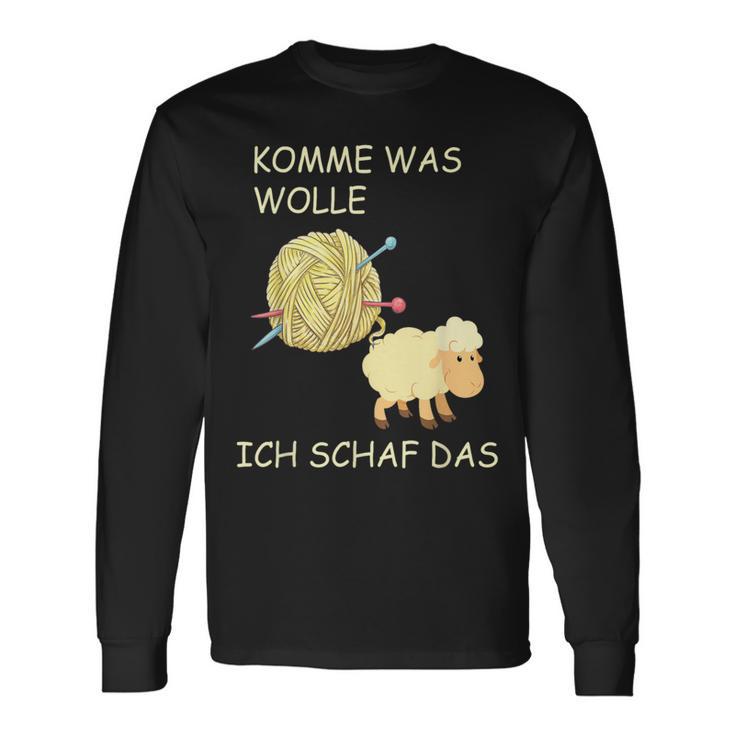 Knitting Saying Comme Was Wolle Ich Sheep Das Langarmshirts Geschenkideen