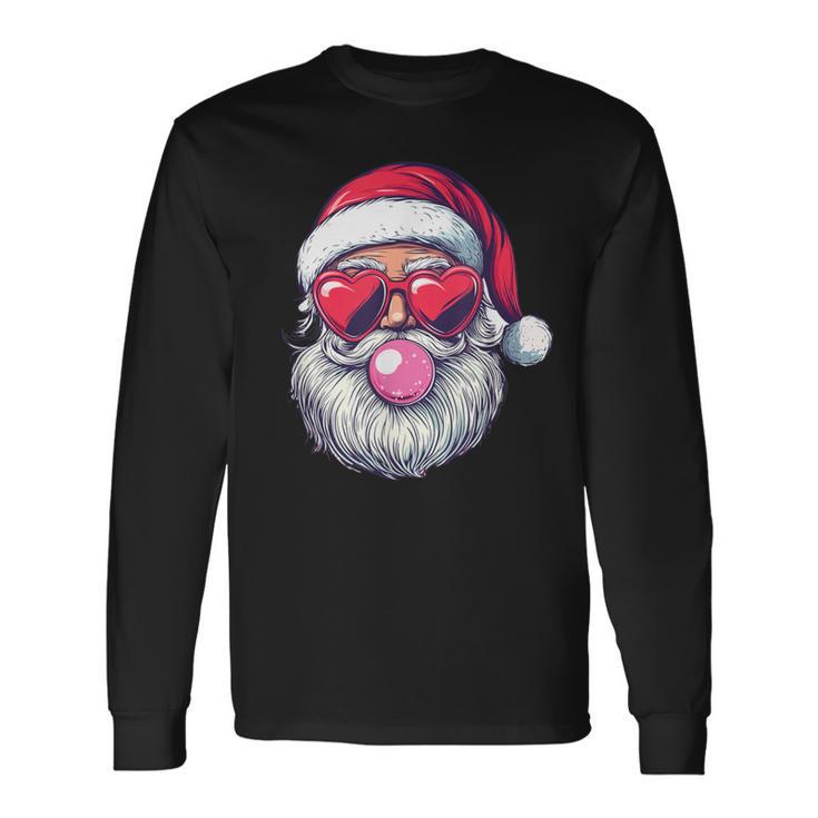 Santa Heart Sunglasses Bubblegum Christmas Santa Langarmshirts Geschenkideen