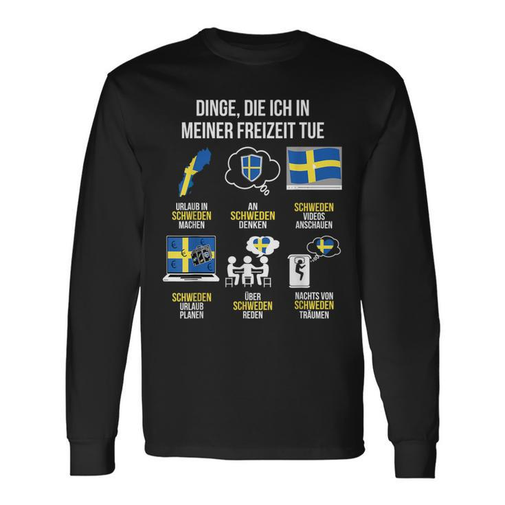 Saying Dinge Die Ich In Der Freizeit Tue Sweden Langarmshirts Geschenkideen