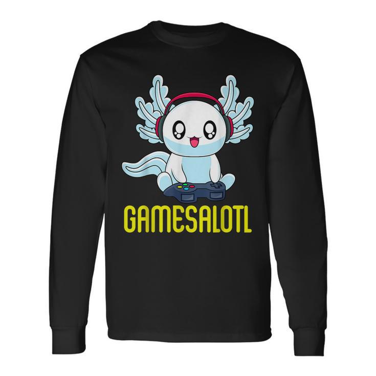 Gamesalotl Gamesolotl Gamer Gaming Axolotl Playsalotl Langarmshirts Geschenkideen