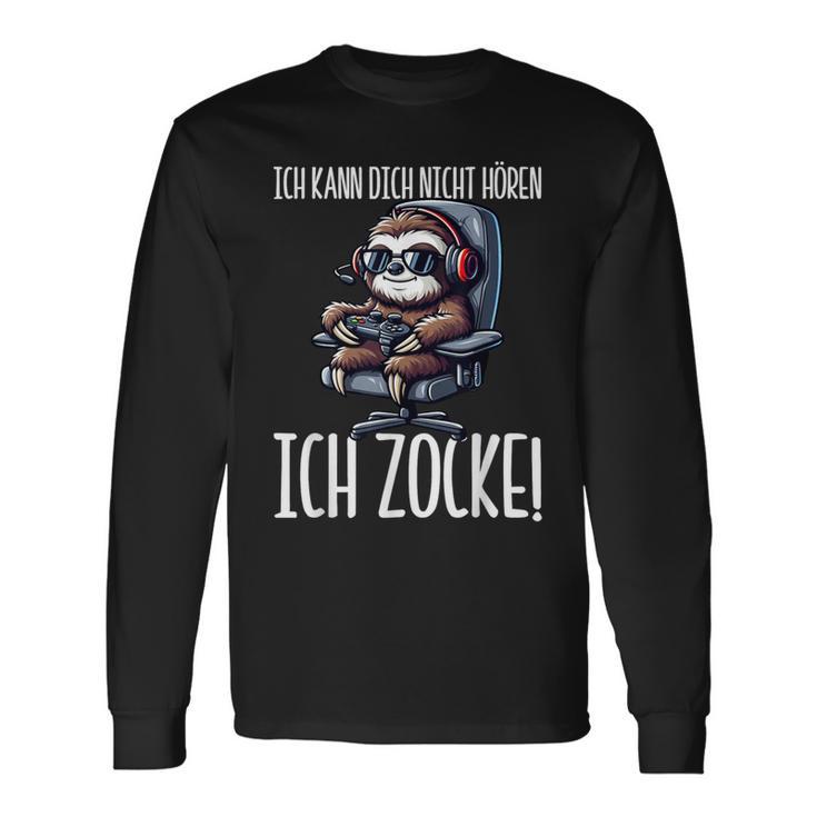 Gaming Ich Kann Dich Nicht Hören Ich Zocke Faultier Langarmshirts Geschenkideen