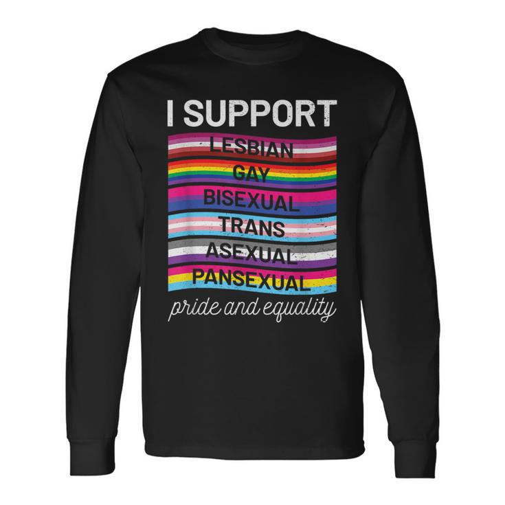 Gay Pride Lgbt Support Trans Pan Lesbian Bi Equality Langarmshirts Geschenkideen