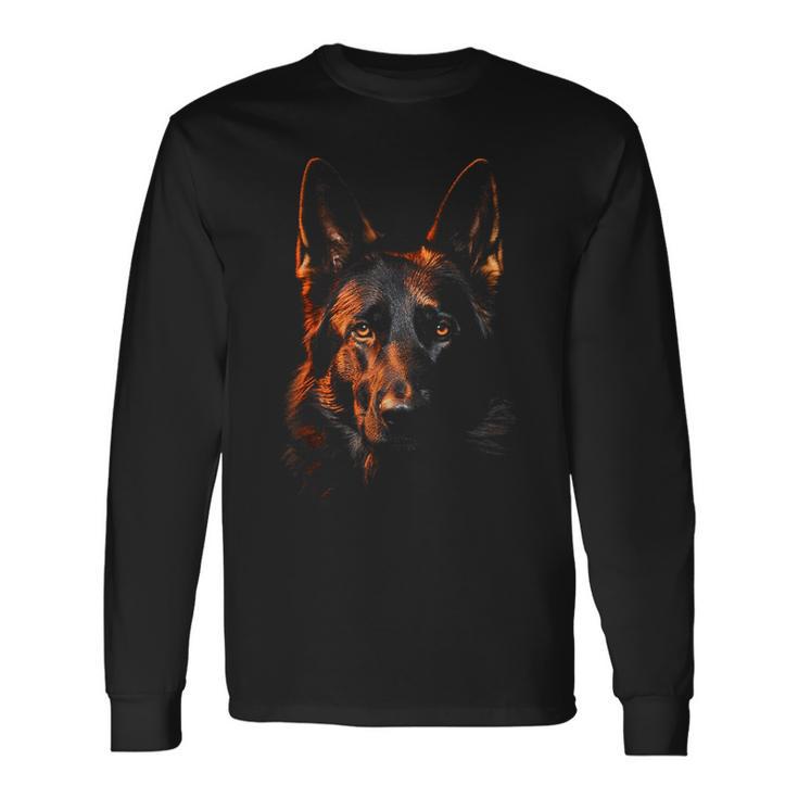 German Shepherd Graphic Pet Illustration Dog German Shepherd Langarmshirts Geschenkideen