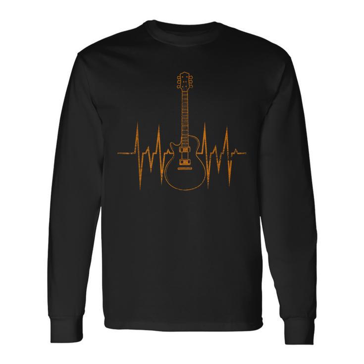 For Guitarists Heartbeat Guitar Langarmshirts Geschenkideen