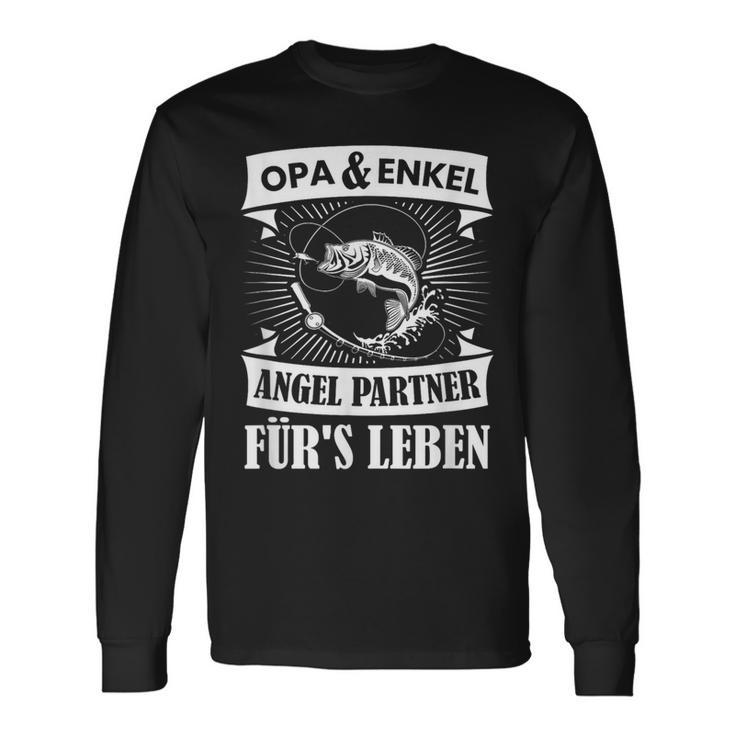 Grandpa And Grandson Angel Partner Fishing Partner Father's Day Langarmshirts Geschenkideen