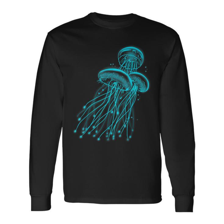 Graphique Drôle De Méduse Océan T-shirt à manches longues
