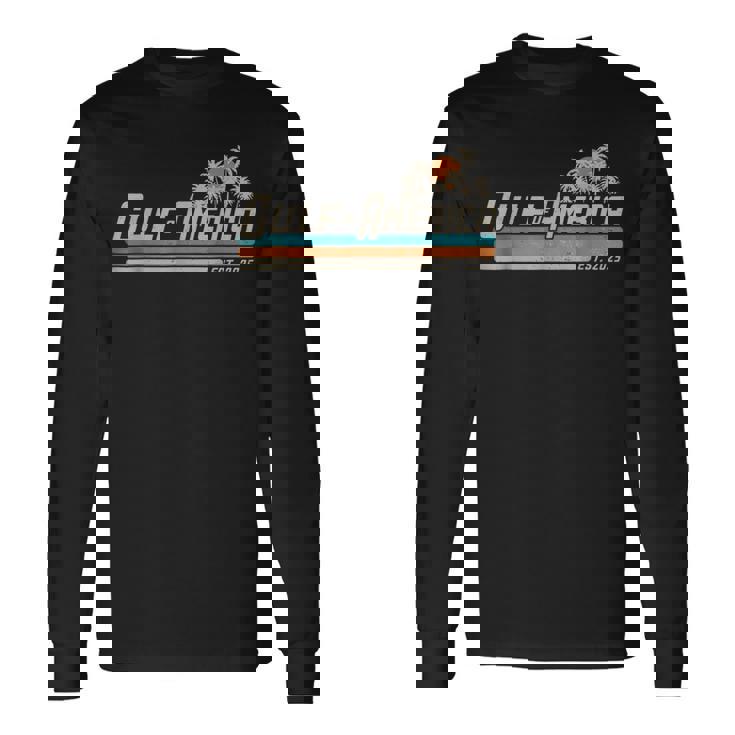 Gulf Of Us America Est 2025 Retro Vintage Beach Long Sleeve T-Shirt