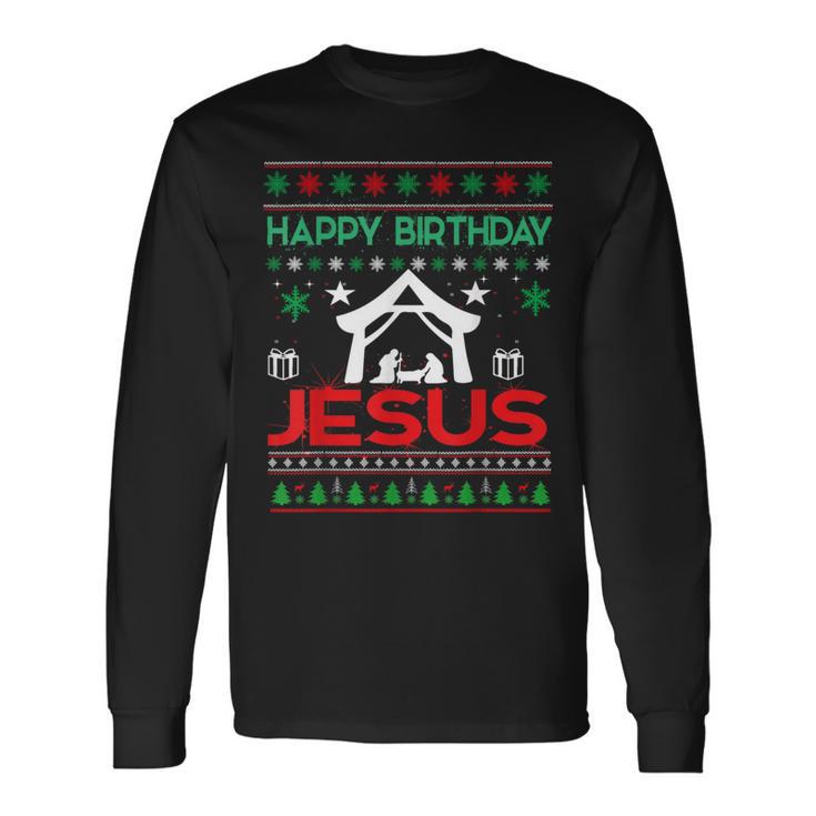 Happy Birthday Jesus Ugly Christmas Jumper Langarmshirts Geschenkideen