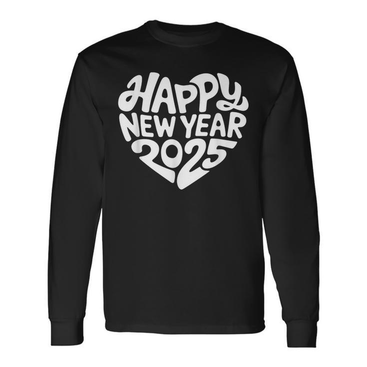 Happy New Year 2025 Heart Happy New Year New Year Langarmshirts Geschenkideen