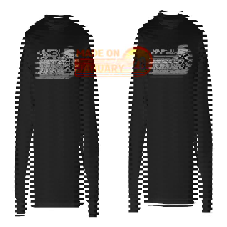 Hecho En Enero 26 Impresionante Nacido En 26 Cumpleañosintage Camiseta de manga larga