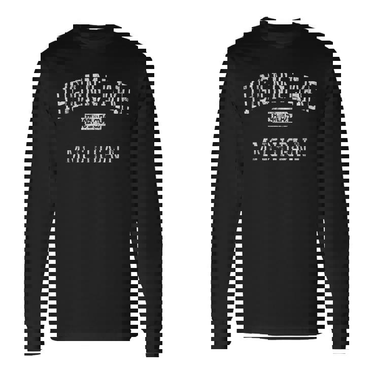 Higgins Lake Michigan Mi Vintage Long Sleeve T-Shirt