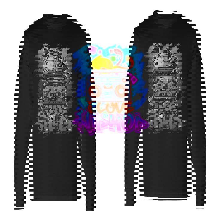 Hiphop Regalo Graffiti Music Para Niños Y Niñas Estilo Libre Camiseta de manga larga