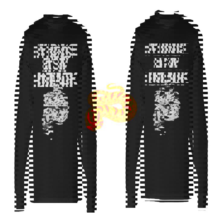 Hognose Snake My Hognose Eats My Homework Long Sleeve T-Shirt