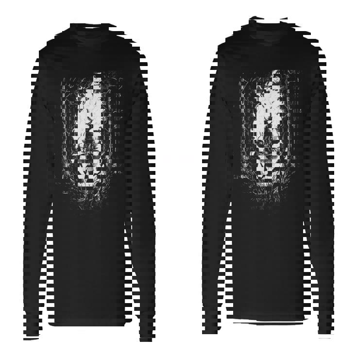 Horror Baphomet Craft Satan Goat Scary Halloween Season Long Sleeve T-Shirt
