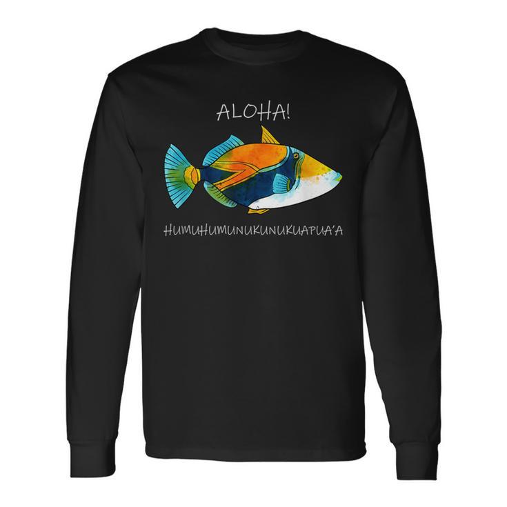 Humuhumunukuapua'a Olelo Hawaiian Reef Triggerfish Langarmshirts Geschenkideen