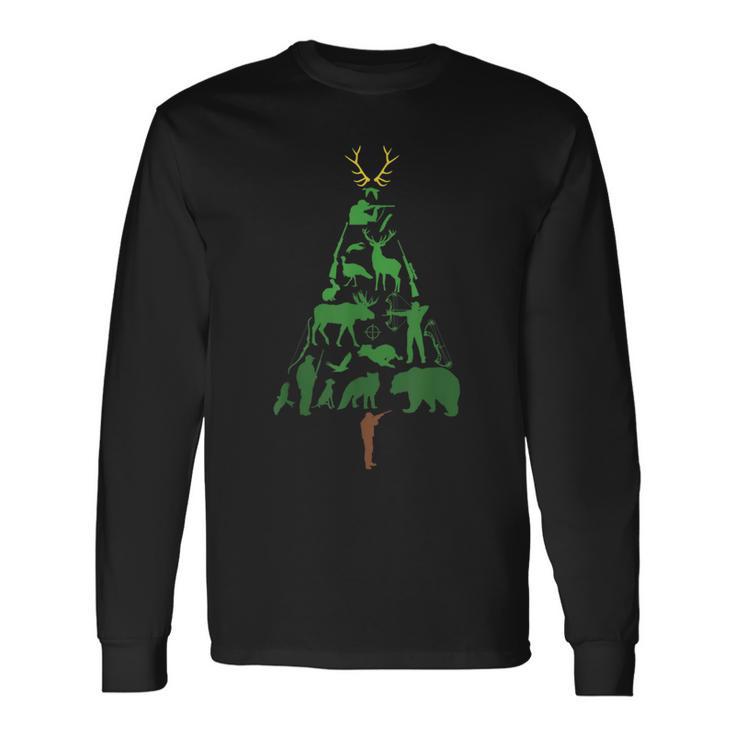 Hunter Hunting Christmas Tree Christmas Outfit Christmas Langarmshirts Geschenkideen