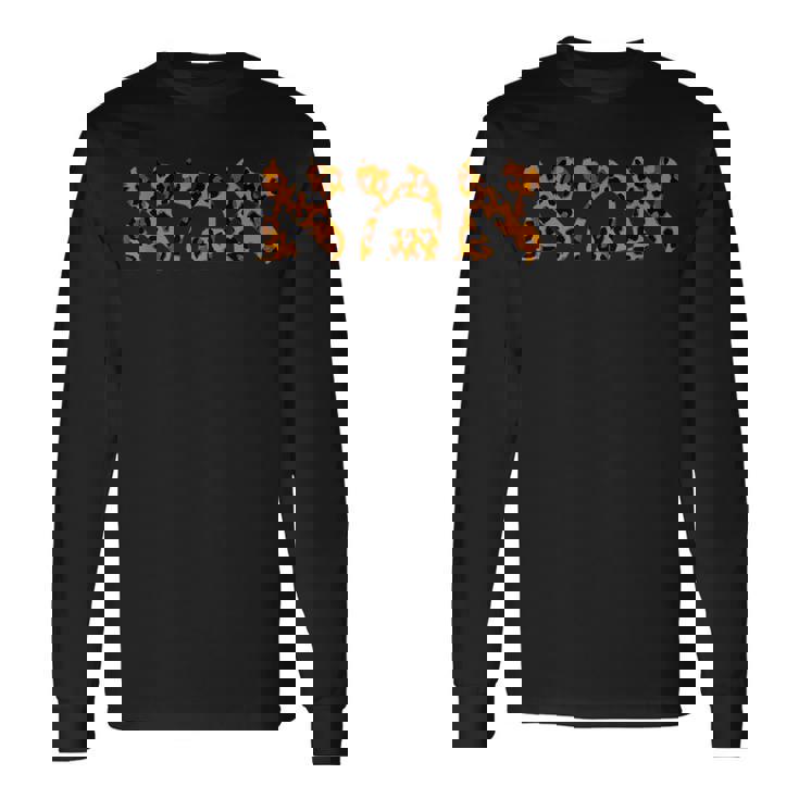 Ima Hebreo Mamá En Leopardo Impresión Letras Camiseta de manga larga