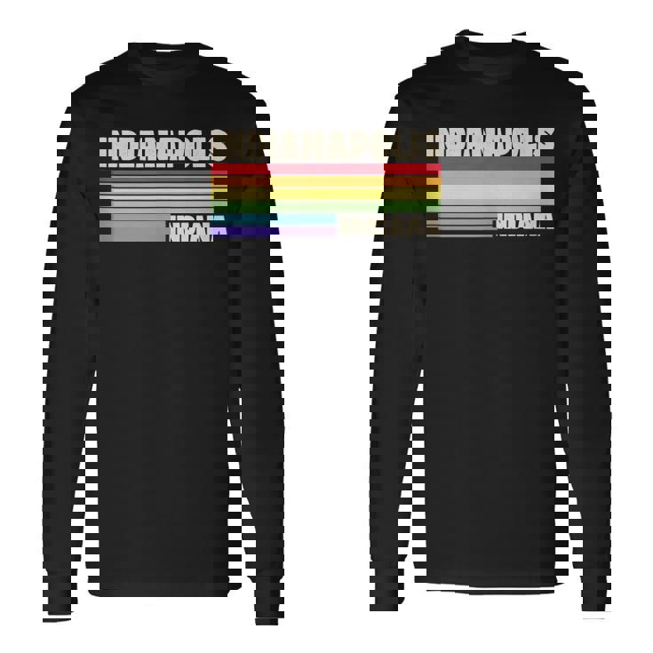 Indianapolis Indiana Pride Rainbow Flag Gay Pride Queer Tank Top Long Sleeve T-Shirt Gifts ideas