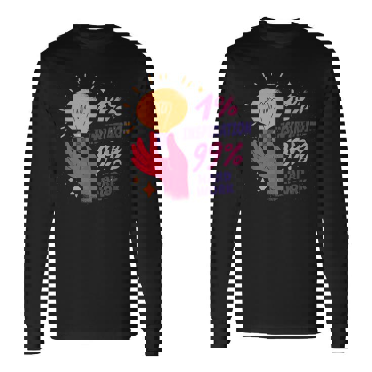 Inspiration And Hard Work Lightbulb Bright Percentage Long Sleeve T-Shirt